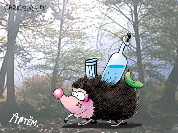 Карикатура "Пьяница", Артём Бушуев