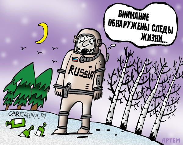 Карикатура "Следы жизни", Артём Бушуев
