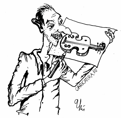 Карикатура "Скрипка", Ион Кожокару