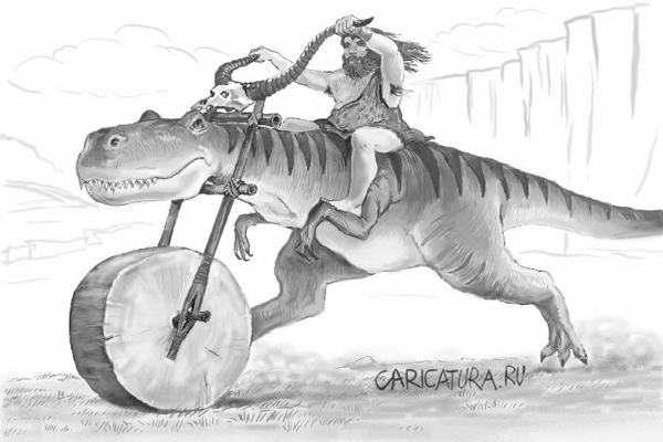 Карикатура "Рождение легенды: Harley Davidson", Павел Нагаев