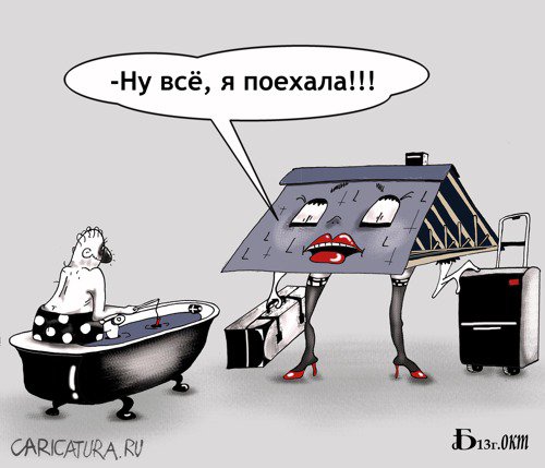 Карикатура "Про крышу", Борис Демин