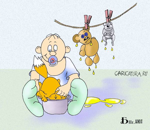Карикатура "Юный критик", Борис Демин