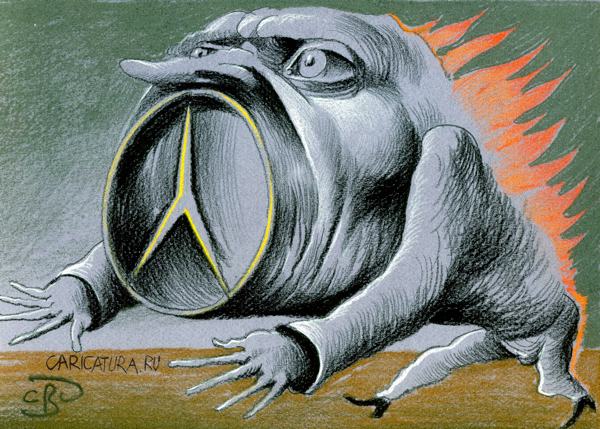 Карикатура "Автостраховка", Сергей Дергачев