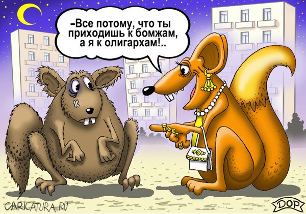 Карикатура "Белки", Руслан Долженец