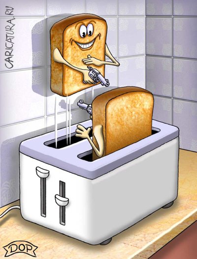 Карикатура "Дуэль тостов", Руслан Долженец