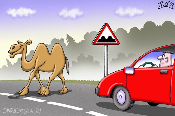 Карикатура "Неровности на дороге", Руслан Долженец