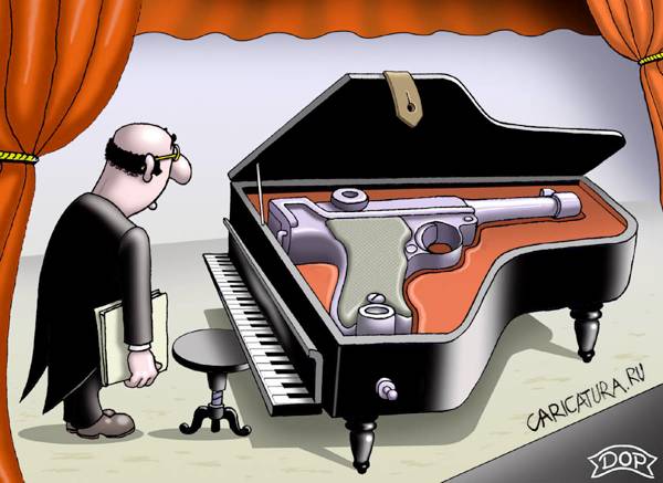 Карикатура "Сон пианиста", Руслан Долженец
