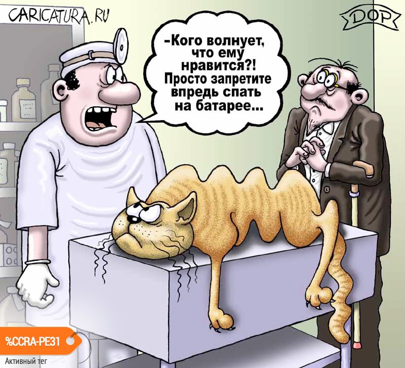 Карикатура "У ветеринара", Руслан Долженец