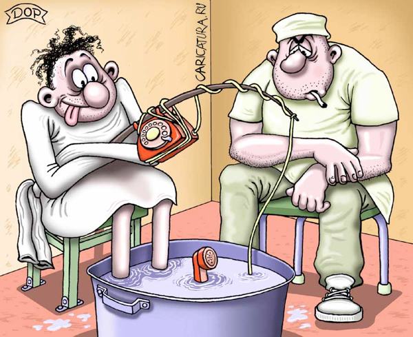 Карикатура "В ожидании клева", Руслан Долженец