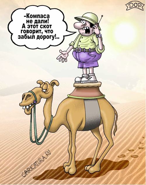 Карикатура "В пустыне", Руслан Долженец