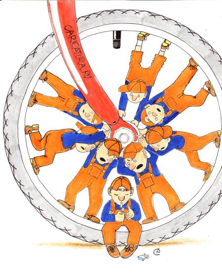 Карикатура "Спицы в колесе", Сергей Дроздов
