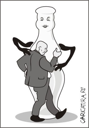 Карикатура "Белый танец", Алексей Дубовский