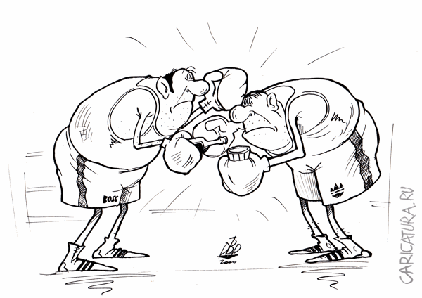Карикатура "На ринге", Батыр Джузбаев