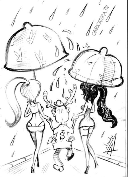 Карикатура "Зонты", Александр Дзыгарь