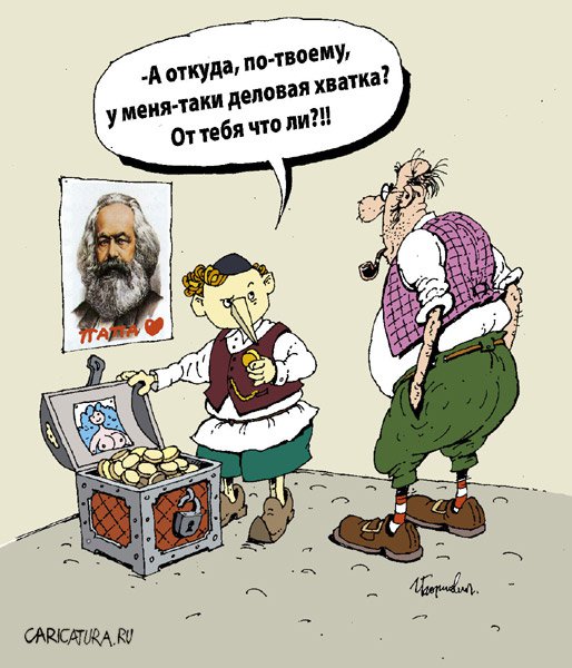 Карикатура "Буратино и Карл", Игорь Елистратов