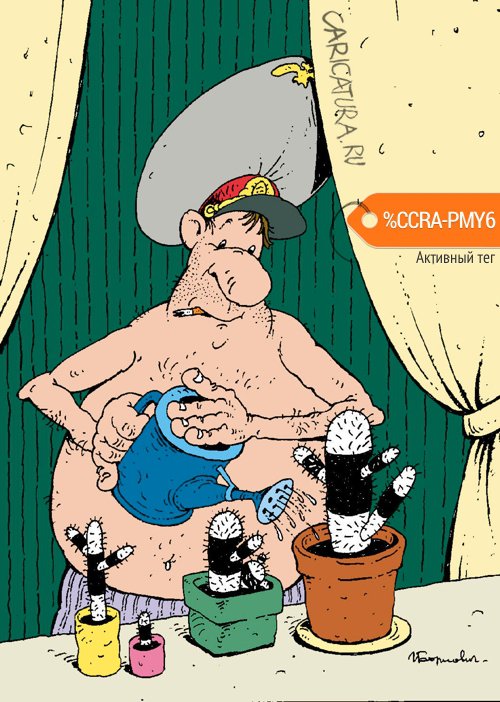 Карикатура "Гаишник и кактусы", Игорь Елистратов