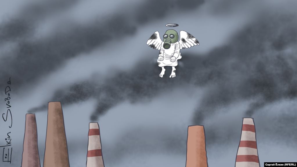Карикатура "На облаке", Сергей Елкин