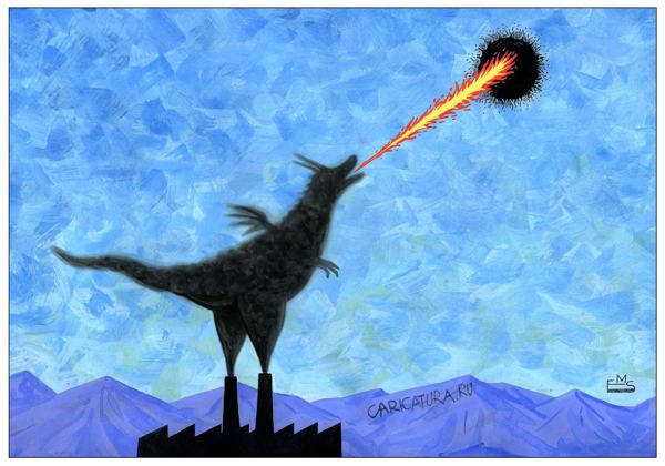 Карикатура "Дым", Махмуд Эшонкулов