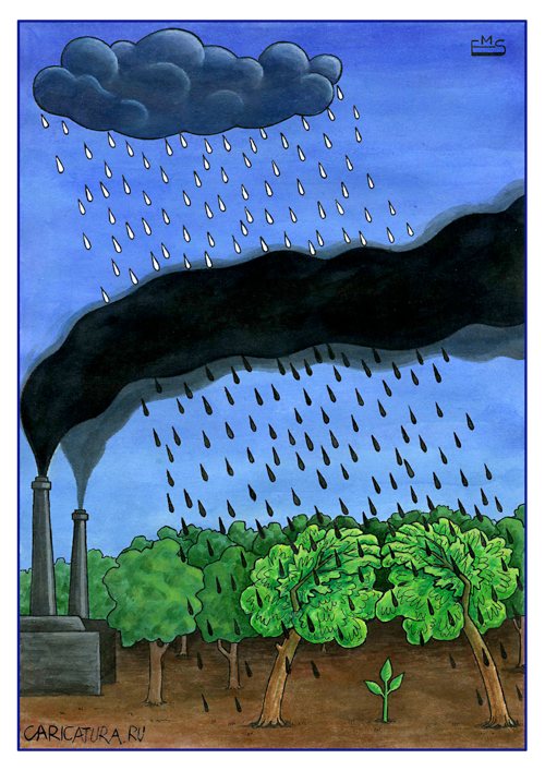 Карикатура "Освежающий дождик", Махмуд Эшонкулов