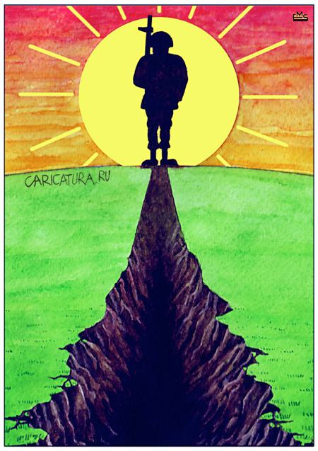 Карикатура "Солдатский путь", Махмуд Эшонкулов