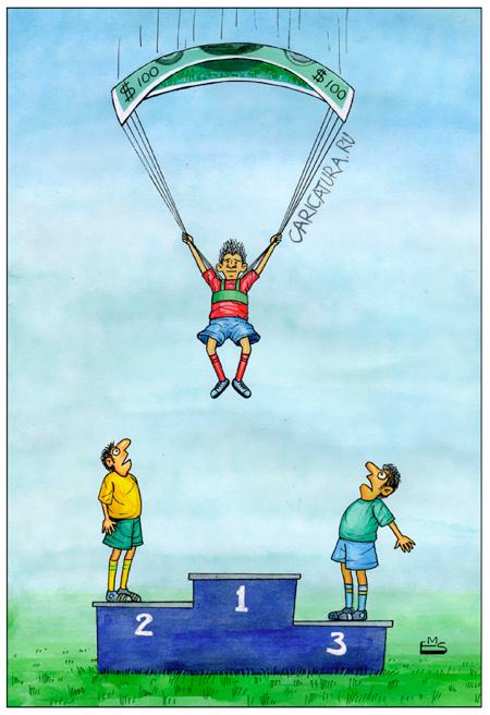 Карикатура "Точное приземление", Махмуд Эшонкулов