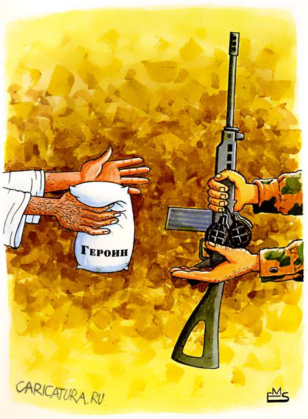 Карикатура "Торговля", Махмуд Эшонкулов