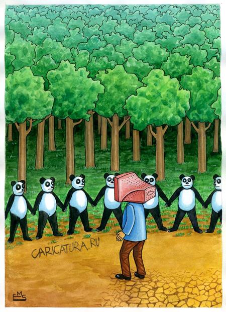 Карикатура "Защита природы", Махмуд Эшонкулов