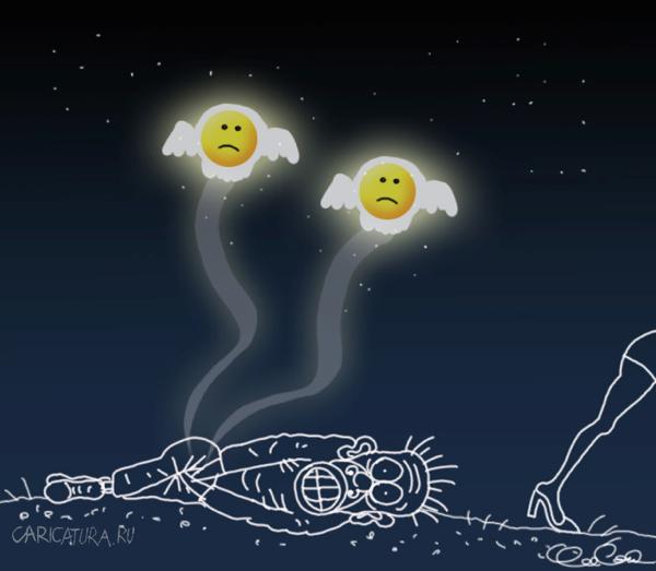 Карикатура "Превышение допустимой самообороны", Олег Горбачев