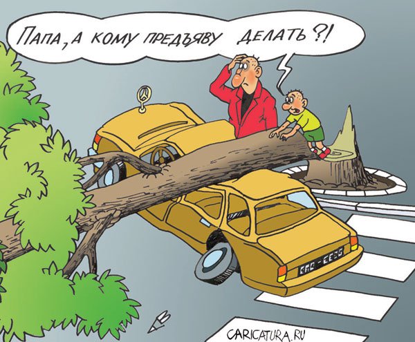 Карикатура "Очень застраховано: Дерево", Виталий Гринченко
