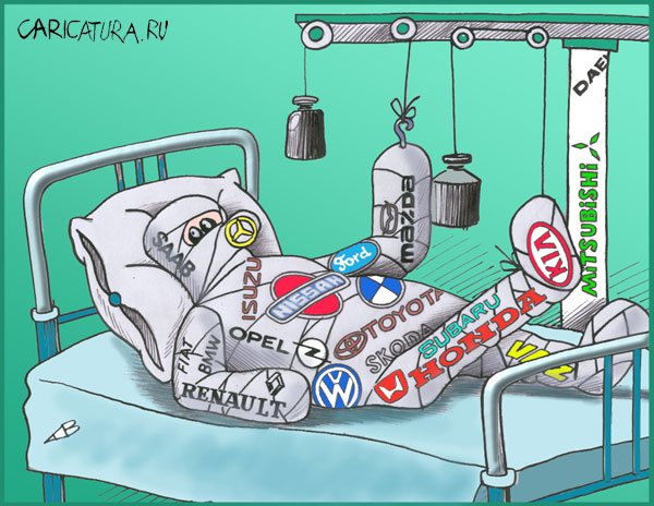 Карикатура "Очень застраховано: Спонсоры", Виталий Гринченко