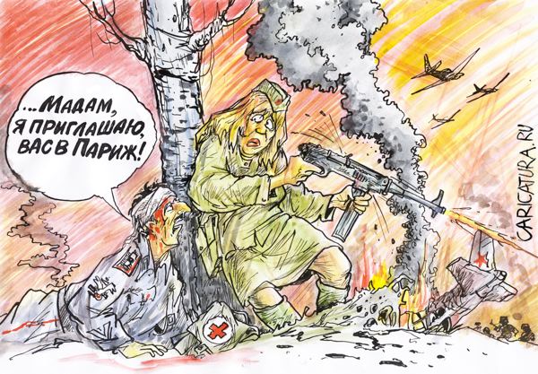 Карикатура "Бабушкин француз", Бауржан Избасаров