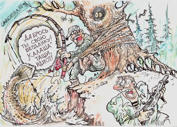 Карикатура "Ужас печорских глубин", Бауржан Избасаров