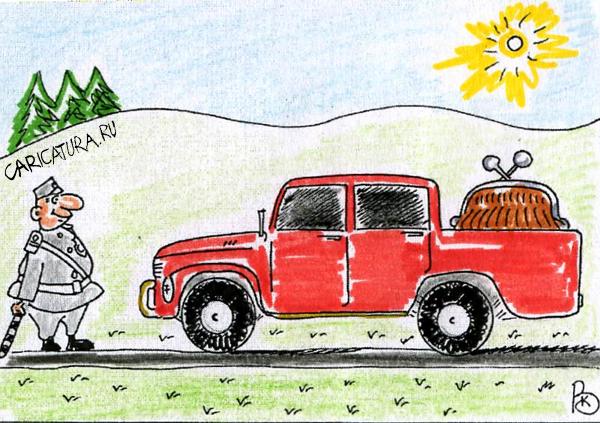 Карикатура "Кошелек на колесах", Валерий Каненков