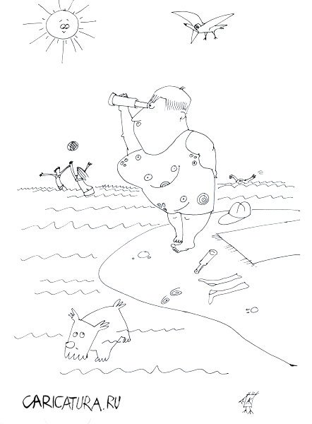 Карикатура "Заплыв", Анна Карлова