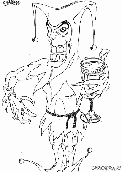 Карикатура "Я пью до дна...", Алексей Келбах