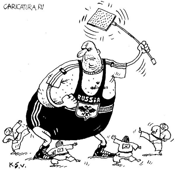 Карикатура "Олимпиада 2004: Россия - это сила!", Сергей Кокарев