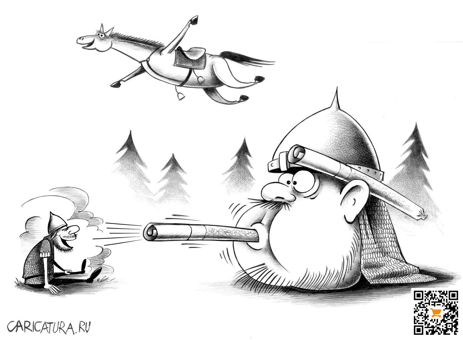 Карикатура "Дунул", Сергей Корсун