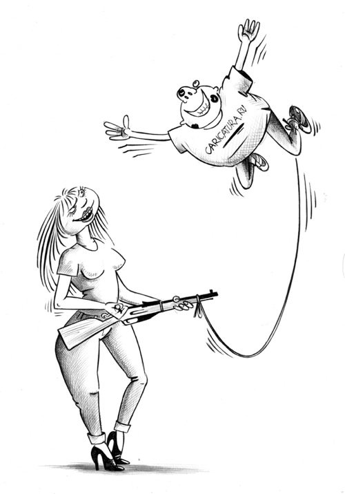 Карикатура "Хищница", Сергей Корсун