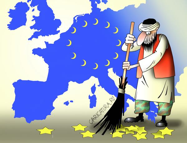 Карикатура "Исламизация Европы", Сергей Корсун