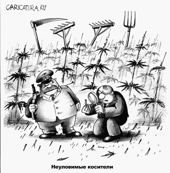 Карикатура "Неуловимые косители", Сергей Корсун