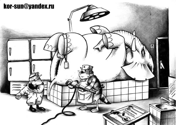 Карикатура "Паталогоанатомы", Сергей Корсун