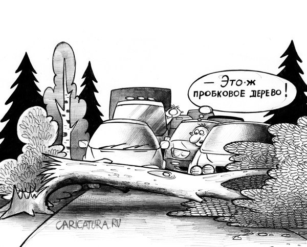Карикатура "Пробка", Сергей Корсун