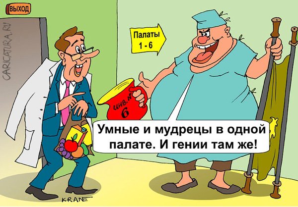 Карикатура "Умный и мудрый - это две большие разницы", Евгений Кран