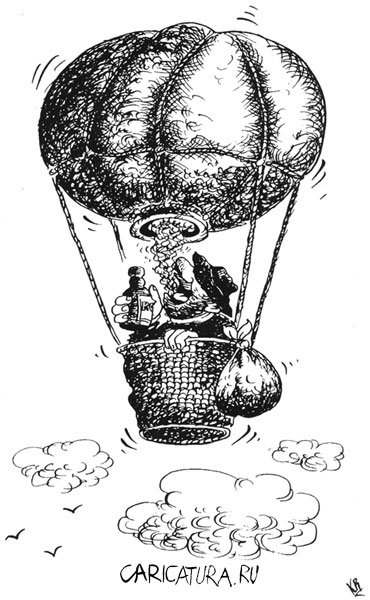 Карикатура "В полет!", Владимир Кремлёв