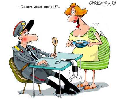 Карикатура "Совсем устал", Николай Крутиков