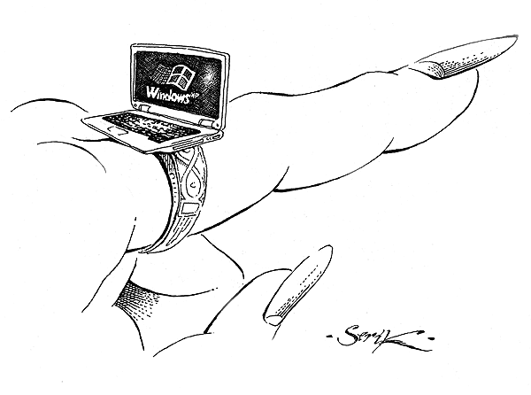 Карикатура "High Teck Ring", Серик Кульмешкенов