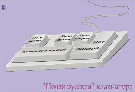 Карикатура "Новая русская клавиатура", Игорь Куцевич