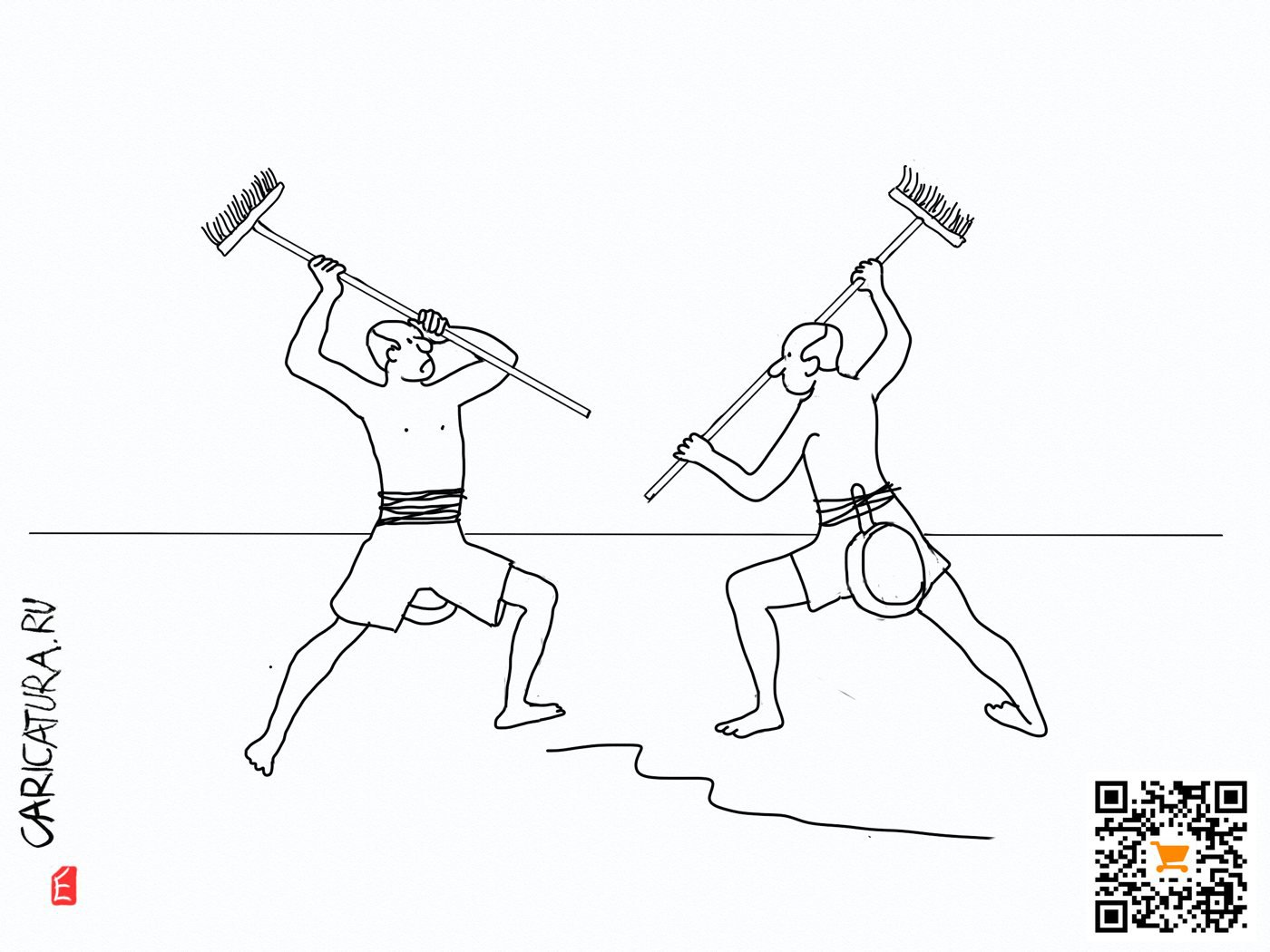 Карикатура "Русские самураи", Евгений Лапин
