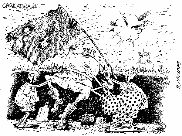 Карикатура "На баррикады", Михаил Ларичев