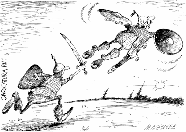Карикатура "Полет", Михаил Ларичев